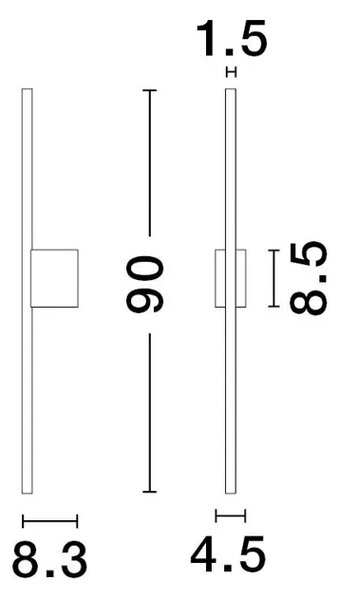 TIEN STENSKA LED SVETILKA 15W/3000K/372lm/IP44/ČRNA NL9081100