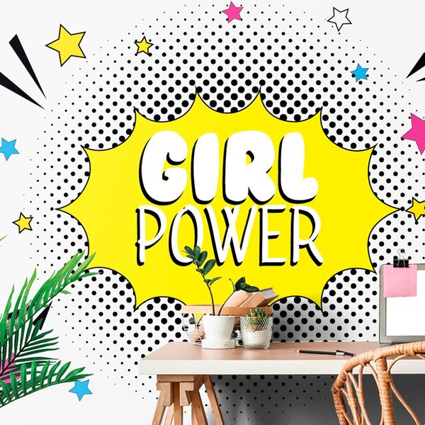 Tapeta s pop art napisom – GIRL POWER