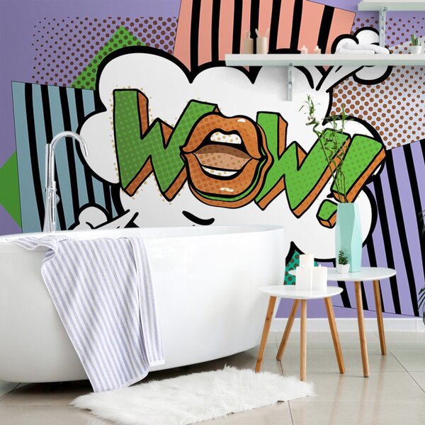 Tapeta stilski vijoličen pop art – WOW!