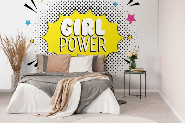 Tapeta s pop art napisom – GIRL POWER