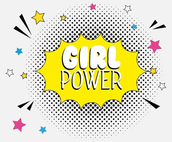 Tapeta s pop art napisom – GIRL POWER