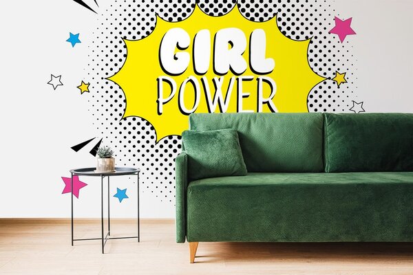 Tapeta s pop art napisom – GIRL POWER