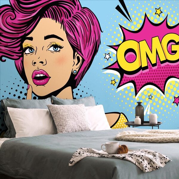 Tapeta dama v pop art stilu – OMG!