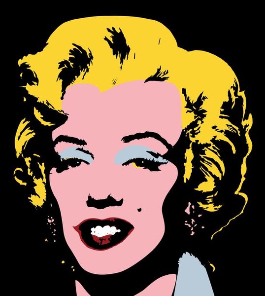 Tapeta pop art Marilyn Monroe na črnem ozadju