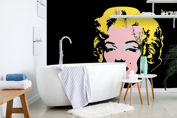 Tapeta pop art Marilyn Monroe na črnem ozadju