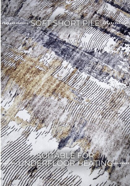 Svetlo siva preproga 80x150 cm Malard Anthracite Gold – Elle Decoration