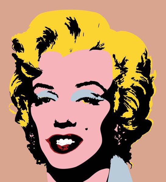 Tapeta pop art Marilyn Monroe na rjavem ozadju