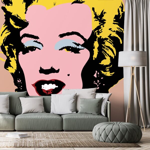 Tapeta pop art Marilyn Monroe na rjavem ozadju