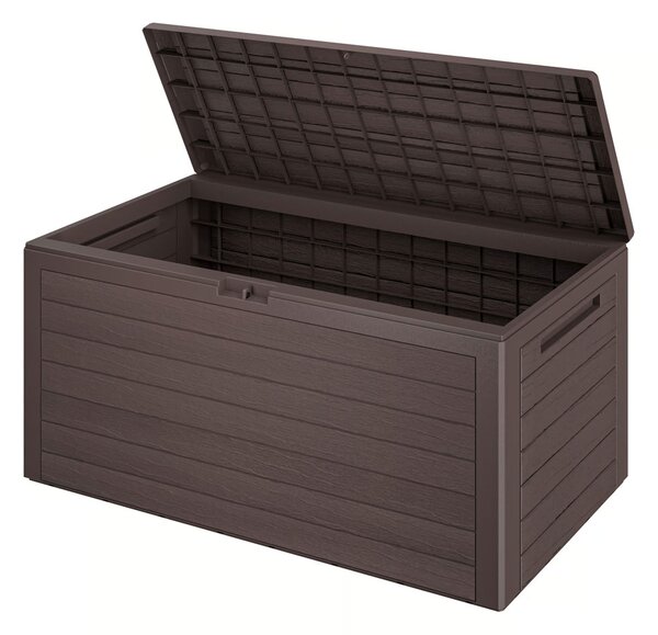 Škatla za shranjevanje WOODEBOX, 280l, 120x46x57cm, temno rjava Prosperplast