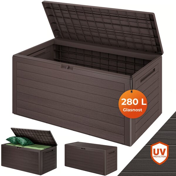 Škatla za shranjevanje WOODEBOX, 280l, 120x46x57cm, temno rjava Prosperplast