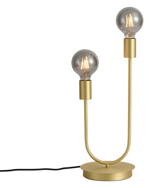 Art Deco namizna svetilka medenina 2-luči - Tuning