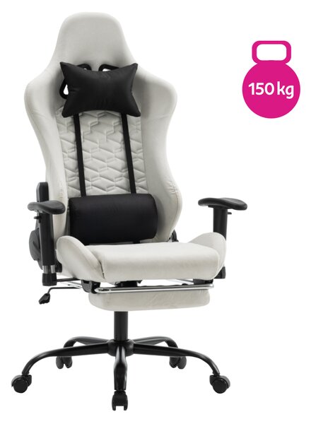 KONDELA Pisarniški/igričarski stol, bela/črna, nosilnost 150 kg, PAPIBAS