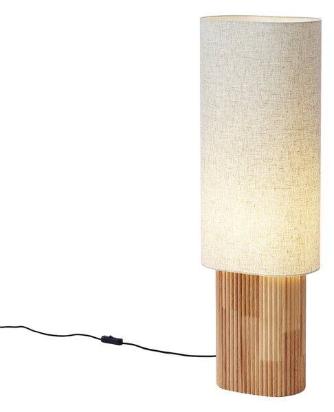 Japandi stoječa svetilka lesena z lanenim senčilom 90cm - Lamel
