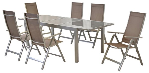 VRTNI SET aluminij srebrne barve srebrne barve, rjavosiva