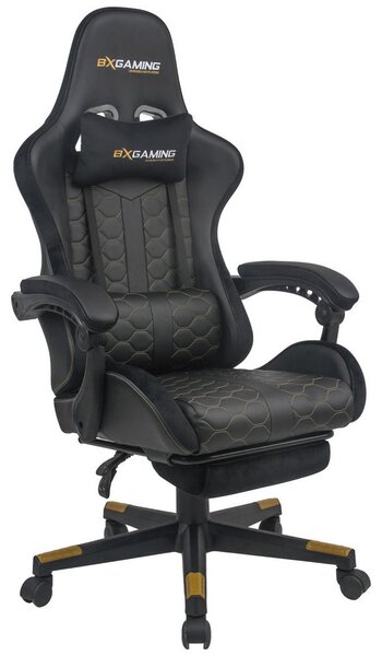 GAMING STOL kovina, umetna masa, tekstil črna