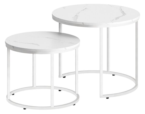 Set konferenčnih miz MARLON 2 kosa, dekor bel marmor