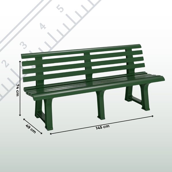Vrtna klop ORCHIDEA, 145x49x74cm, zelena I.P.A.E-Progarden