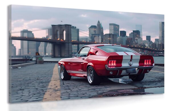 Slika Mustang s panoramo New Yorka