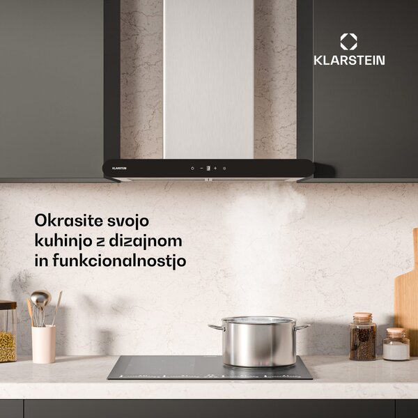 Klarstein CurveVent kuhinjska napa, 700 m³/h, Touch, LED, 110 W, EEK A+