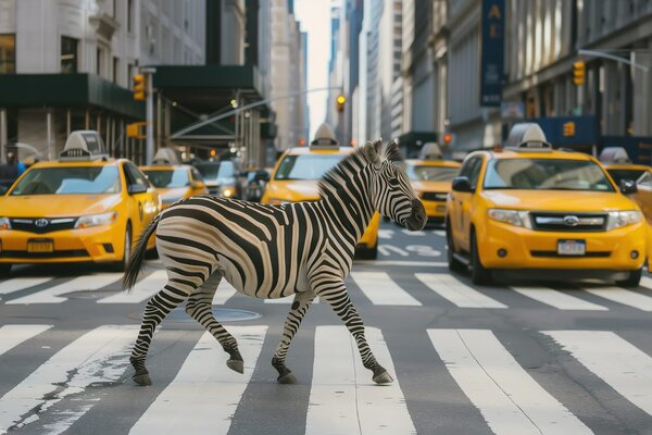 Slika zebra v New Yorku