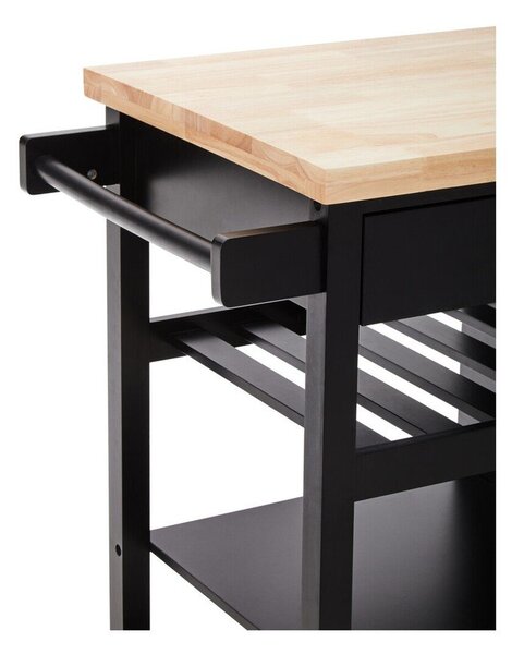 Kuhinjski otok na kolesih iz masivnega kavčukovca 48x105 cm Frankfurt – Premier Housewares