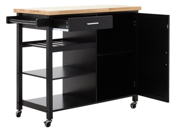 Kuhinjski otok na kolesih iz masivnega kavčukovca 48x105 cm Frankfurt – Premier Housewares