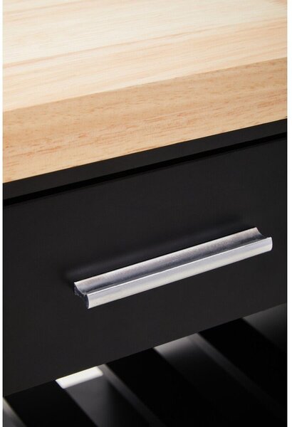 Kuhinjski otok na kolesih iz masivnega kavčukovca 48x105 cm Frankfurt – Premier Housewares
