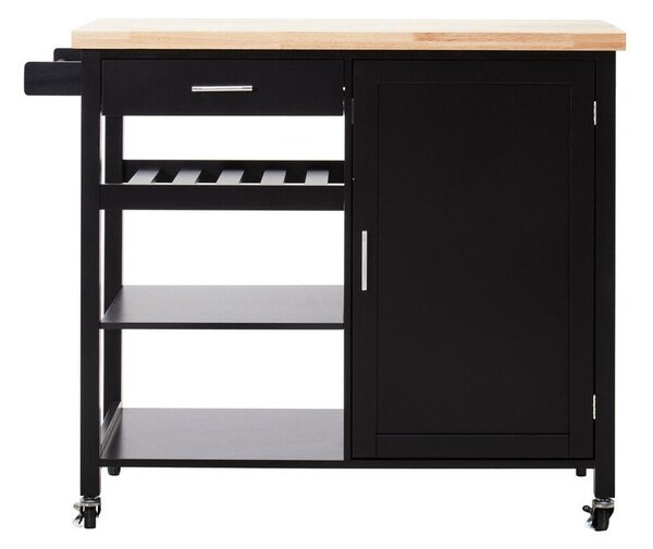 Kuhinjski otok na kolesih iz masivnega kavčukovca 48x105 cm Frankfurt – Premier Housewares