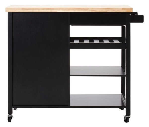 Kuhinjski otok na kolesih iz masivnega kavčukovca 48x105 cm Frankfurt – Premier Housewares