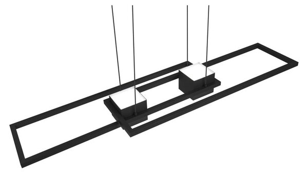 Mat črna LED viseča svetilka z daljinskim upravljalnikom/zatemnitvena Albany – Trio