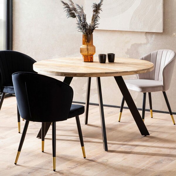 MID.YOU Jedilna Miza Mango, Pravi Les, Ø 120cm