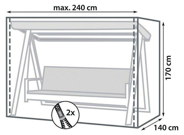 Sunfun Zaščitno pokrivalo za gugalnico Hollywood (Do x Š x V: 240 x 140 x 170 cm, Poliester, 160 g/m²)