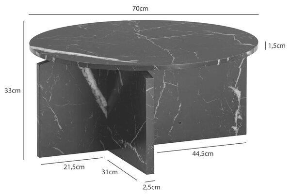 Livetastic Klubska Miza Marble, Videz Marmorja