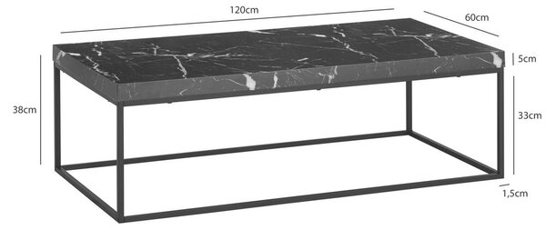 Livetastic Klubska Miza Marble, Videz Marmorja