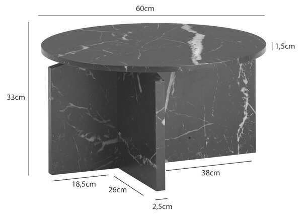 Livetastic Klubska Miza Marble, Videz Marmorja