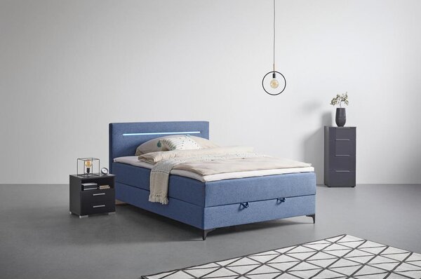 Mömax Postelja Boxspring Jerry, Modra, 100x200