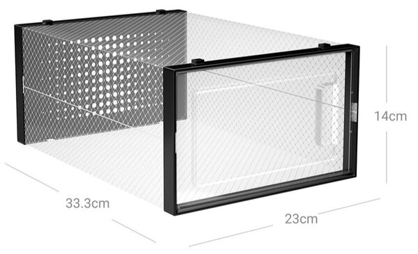 Organizator za čevlje MARI, 18 predalov, prozoren/črna SongmicsHome