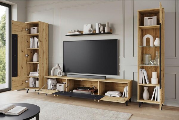 P & B Dnevni Regal Helsinki 2, Barva Hrasta, 4-Delno