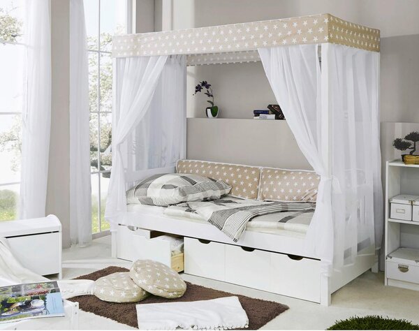 Livetastic Postelja Z Baldahinom Lino, 90x200, Bež, Predali