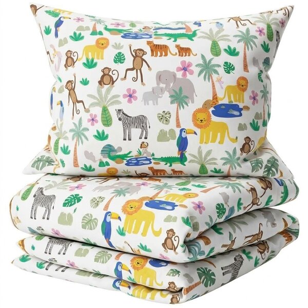 Otroška bombažna posteljnina JUNGLE DREAM TALES barvna, 100% bombaž Dimenzije posteljnine: 70 x 80 cm | 140 x 200 cm