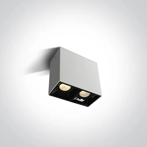 NADSTROPNA SVETILKA 2x7W WW 36deg IP20 100-240V BELA KOCKA DM12207B/W/W