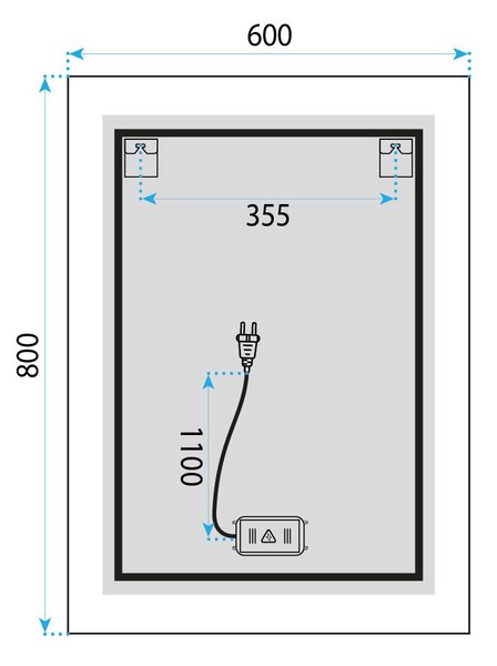 Stensko ogledalo LED 60x80cm SAB-3426