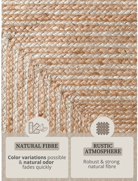 Obojestranska/ročno tkana preproga iz jute v naravni barvi/v svetli naravni barvi 120x170 cm Juno – Hanse Home