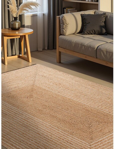 Obojestranska/ročno tkana preproga iz jute v naravni barvi/v svetli naravni barvi 120x170 cm Juno – Hanse Home