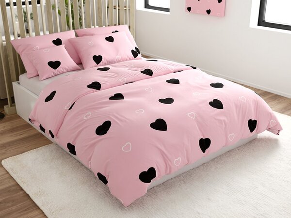 Posteljnina iz polibombaža CORAZON POLY roza Dimenzije posteljnine: 70 x 90 cm | 140 x 200 cm