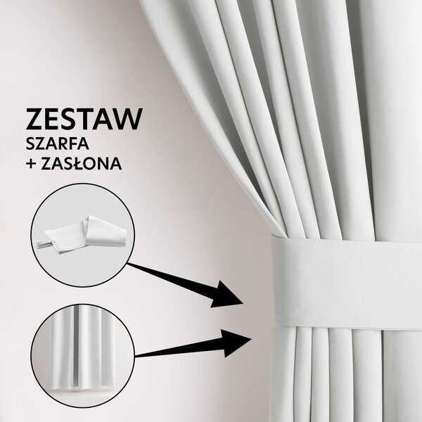 Bela zavesa za delno zatemnitev 140x245 cm Kierra – Restilo