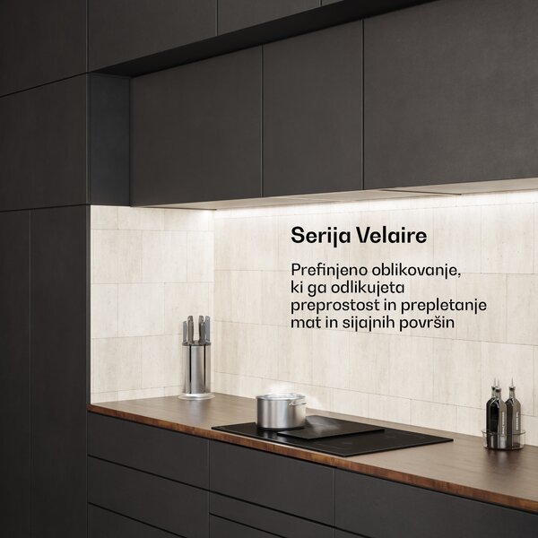 Klarstein Velaire indukcijska kuhalna plošča z vgrajeno napo elegantna, minimalistična, zmogljiva 8400 V 80 cm