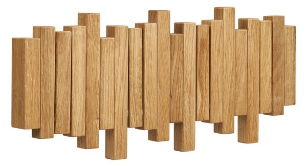 Stenski obešalnik iz masivnega hrasta v naravni barvi 3 cm Caltra – House Nordic