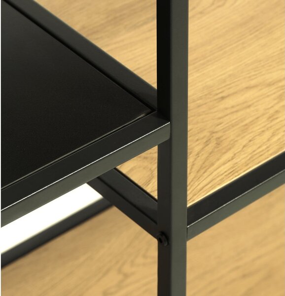 Črn/naraven regal v hrastovem dekorju 80x146x35 cm Altino – Unique Furniture
