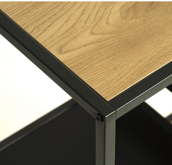 Črn/naraven regal v hrastovem dekorju 80x146x35 cm Altino – Unique Furniture